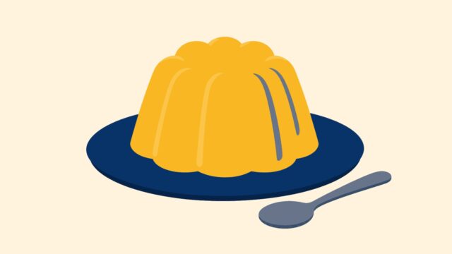 Jöle odağındaki sade sahnenin temsili düz renkli illüstrasyonu.
