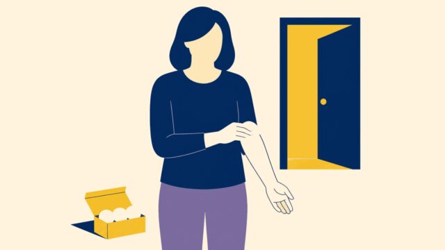 Pamuk kullanmak eylemini gösteren anonim kişinin temsili düz renkli illüstrasyonu.