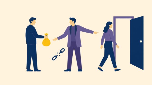 Pezevenklik etmek eylemini gösteren anonim kişinin temsili düz renkli illüstrasyonu.