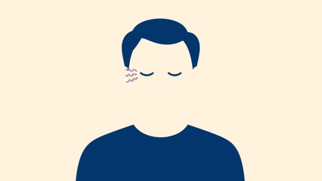 Seğirmek eylemini gösteren anonim kişinin temsili düz renkli illüstrasyonu.